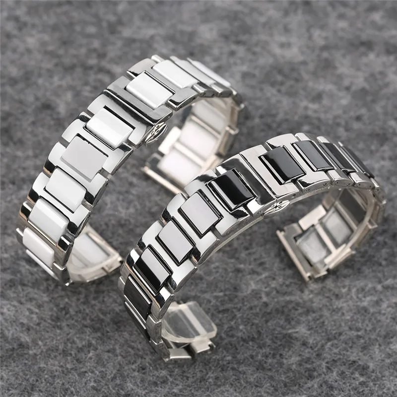 18 20 мм часы полосы для Для мужчин Для женщин специальные Дизайн Нержавеющая сталь с керамикой Ремешок Браслет заменить Для мужчин t + 2