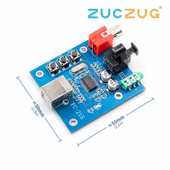 

PCM2704 USB DAC USB Power fiber optic coaxial analog output for Raspberry Pi RaspBMC Windows 7 need no drive electronics
