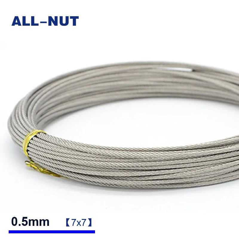 

0.5mm wire rope , 50meter/lot , 7*7 , 304 stainless steel wire rope , 0.5mm cable superfine line , superfine steel wire rope