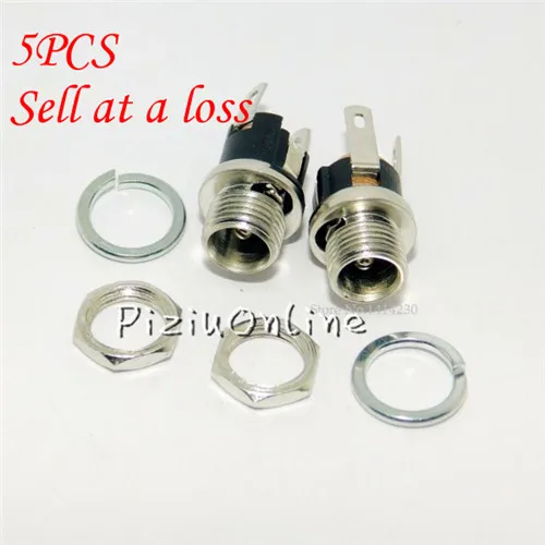 

5pcs/lot DC025M DC socket with threaded DC power socket DC-025 socket 5.5-2.1MM YT140