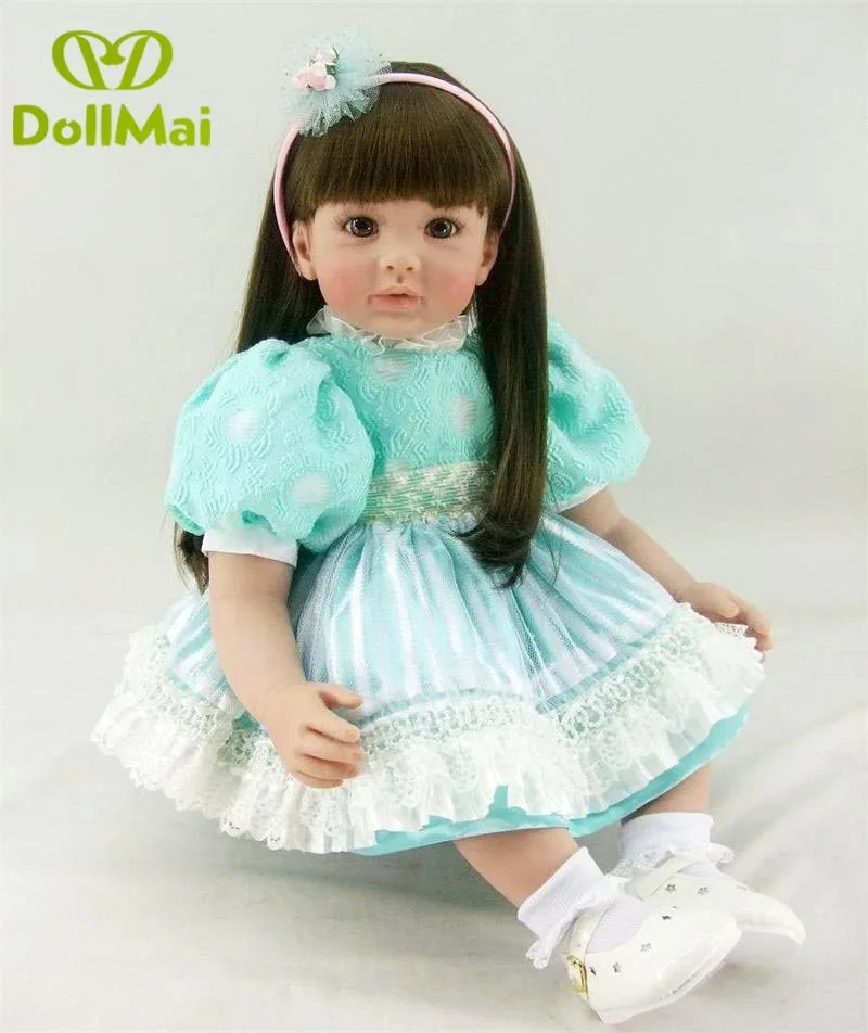 

60cm Silicone Vinyl Reborn Baby Doll Lifelike Newborn Girls Babies Toddler bebe Dolls baby toys Kids Birthday Gift Present