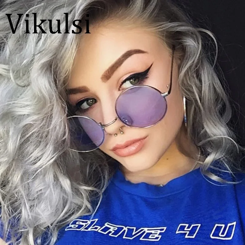 

2017 Candy Colored Sunglasses Women Round Sun Glasses Female Yellow Purple Pink Transparent Eyewear Ladies Circle Sunglass UV400