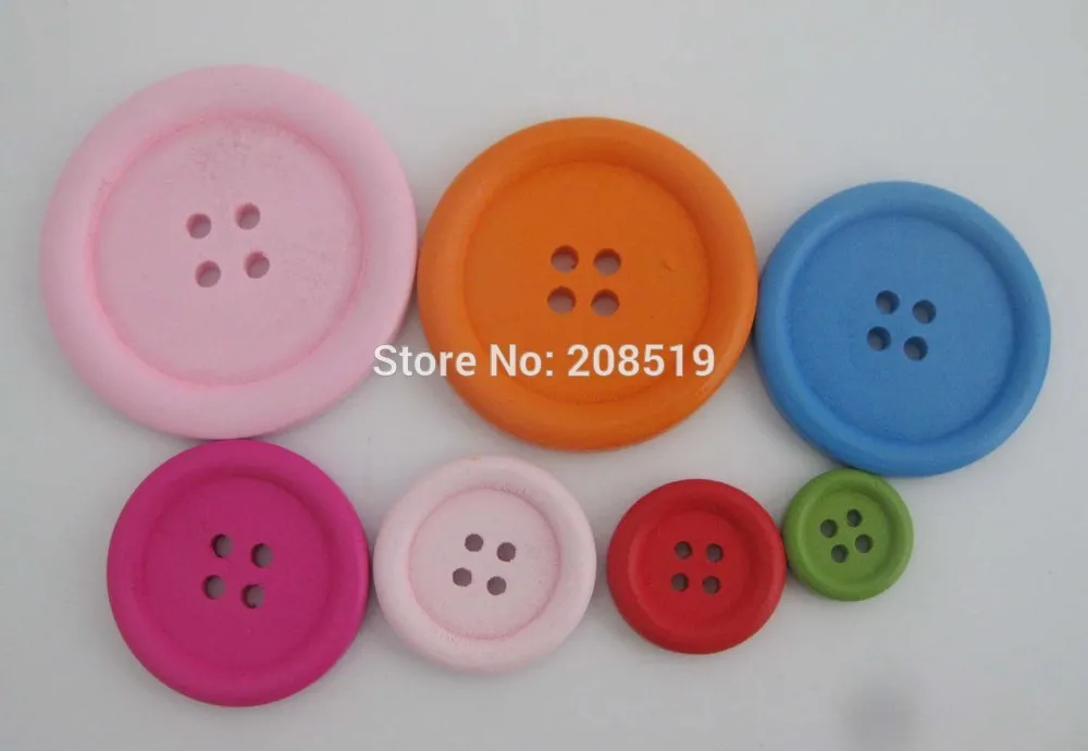 

WBNWWW 15mm/20mm/25mm/30mm/35mm/40mm/45mm assorted sizes 4 holes wood buttons for craft decoration large buttons