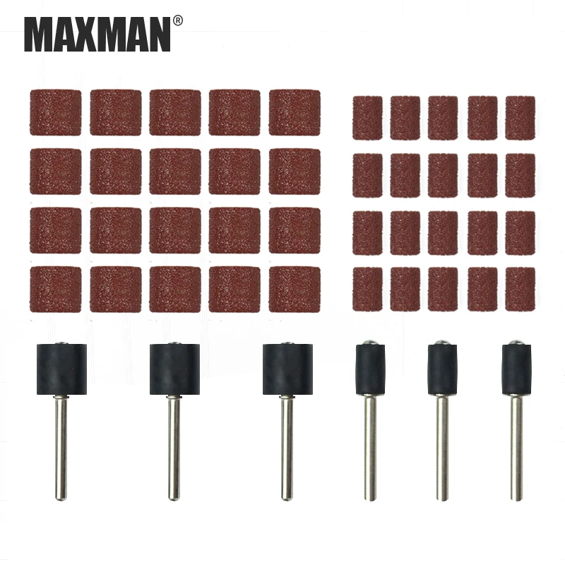 

MAXMAN 46 pcs/set Shank and Sanding Bands Replacement for Electric Mini Grinder Sandpaper Ring Rotary Tools Accessories