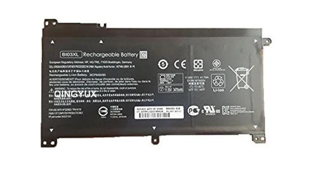 

QINGYUX BI03XL 843537-541 HSTNN-UB6W 11.55V 41.7Wh Laptop Battery Compatible with HP TPN-W118 Series