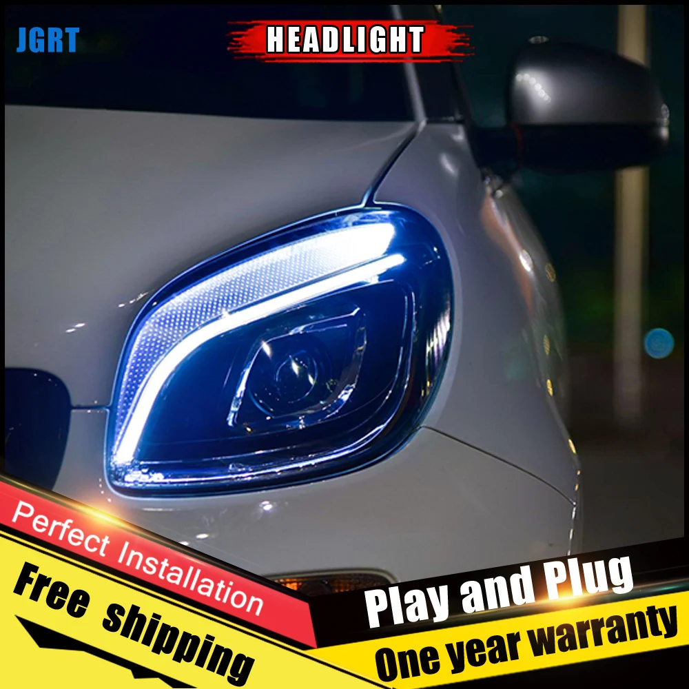 2PCS Car Style LED headlights for Benz smart 2015 2018 for smart head