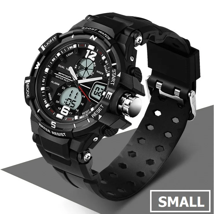 Бренд Sanda модные армейские мужские часы Shock G стиль водонепроницаемые спортивные наручные часы женские золотые двойные аналоговые цифровые Furious - Цвет: WOMEN Black