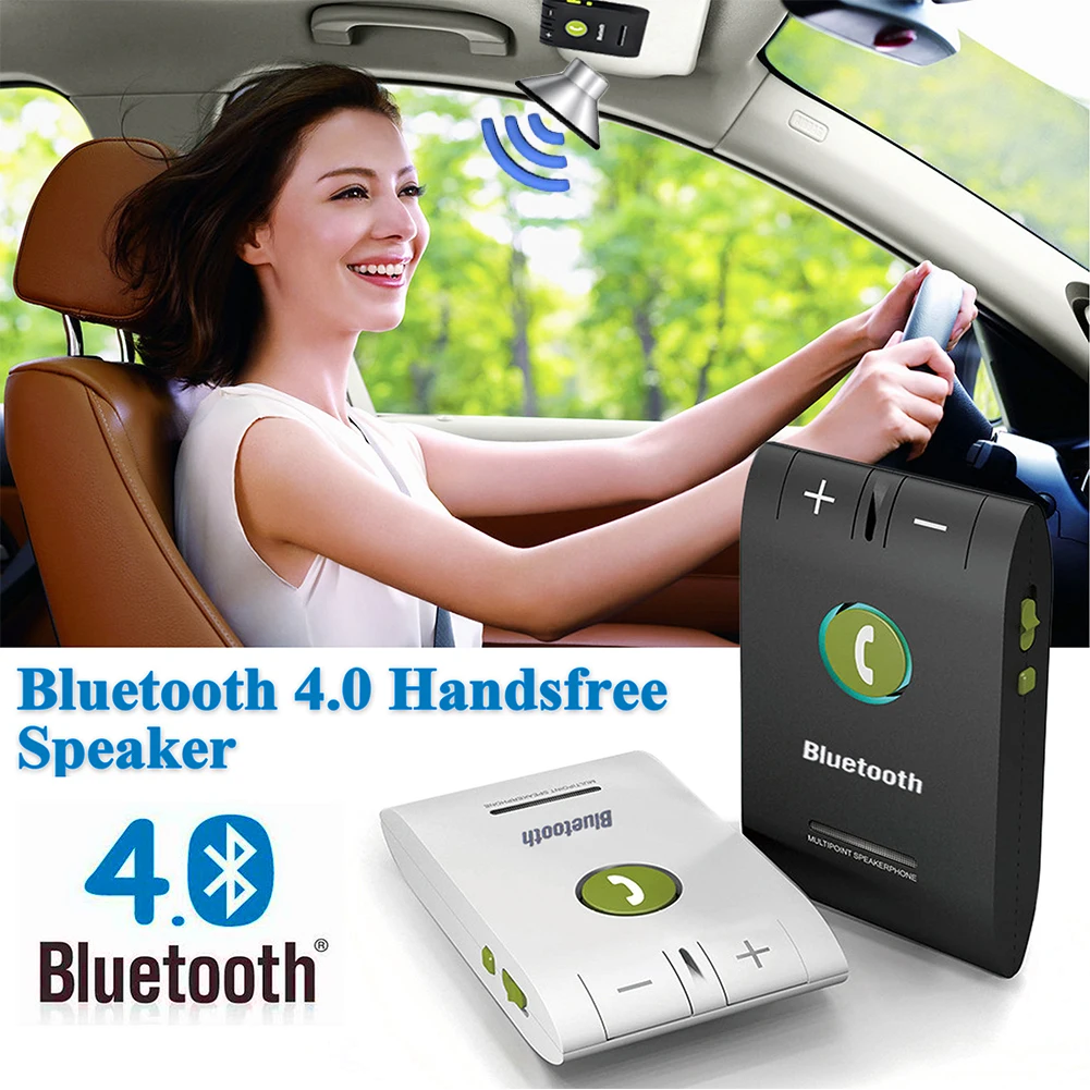 Дешевый Hands free 6E гарнитура Bluetooth динамик для смартфонов многоточечный беспроводной козырек от солнца Громкая связь Bluetooth автомобильный комплект дин...