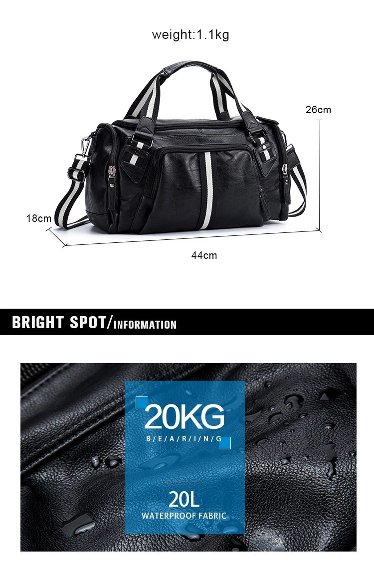 Scione полосатая дорожная сумка для багажа, водонепроницаемая, из искусственной кожи, спортивные сумки на плечо, модные, большие, повседневные, деловые, для чемодана