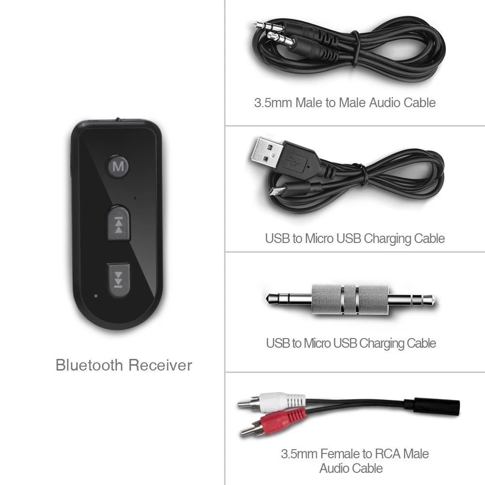 HEVARAL CSR Wirelesss Audio Adapter Wireless Blueooth Receiver Car Kit Stereo Sound Music Mini Portable For Speaker Headphones