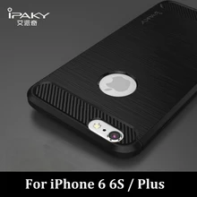 Оригинал iPaky Новый Случай Для Apple iPhone 6 6 s Plus Углерода волокна Текстуры Матовый Мягкий Силиконовый Вернуться Тпу Для iPhone 6 s