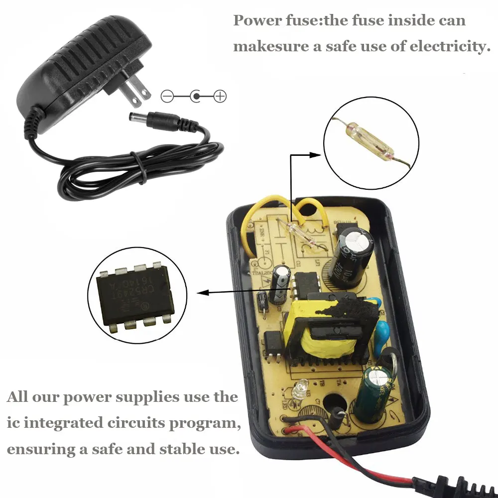 DC 12 В 3 В 6 В 19 В 20 В США ЕС Plug Питание адаптер трансформатора 1A 0.2A 0.3A 0.5A 0.6A для Светодиодные ленты свет Вход 100-240 В