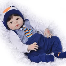 23 дюймов Boneca bebes reborn boy Полный корпус силиконовые виниловые куклы Reborn для младенцев 57 см реалистичные куклы для новорожденных подарки на день детей