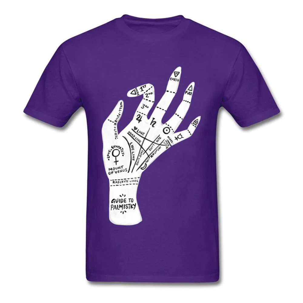 Tops T Shirt Palm-Reading-0627 Summer Autumn Short Sleeve Cotton Crew Neck Men's T Shirts Casual Top T-shirts 2018 Popular Palm-Reading-0627 purple