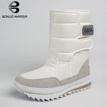 BONJOMARISA/Новинка; зимняя уличная водонепроницаемая обувь; женские зимние ботинки на платформе; женские нескользящие ботильоны; коллекция года; теплые меховые ботинки