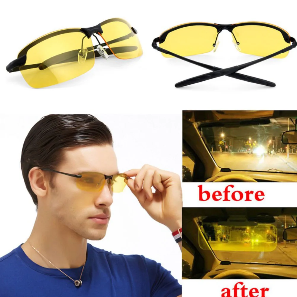 HD Night Driving Glasses Polarized Sunglasses Night Vision Glasses For Men Women Eye Protector (Yellow) HD Night Driving Glasses Polarized Sunglasses Night Vision Glasses For Men Women Eye Protector (Yellow)