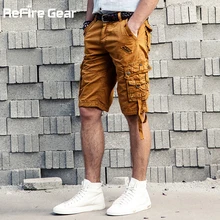 Летние ВОЕННЫЕ СТИЛЬ карго х/Б мужские шорты много карманов тактическая Короткая Повседневная брендовая одежда модные мужские свободные армейские шорты
