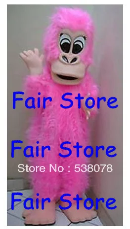Подгонянный Розовый костюм гориллы талисмана ростовой костюм мультяшный персонаж розовый гориллы Mascotte наряд костюм кунг-фу панды EMS бесплатно SW248