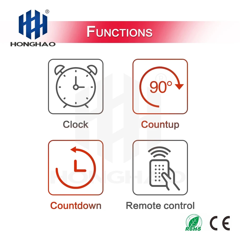 Honghao пульт дистанционного управления светодиодный таймер обратного отсчета время часы игра таймер для спортивных гонок