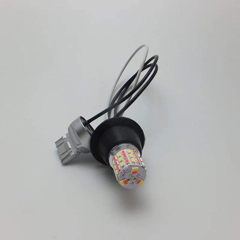 AMYWNTER T20 7440 12V T10 DRL W5W светодиодный светильник с двумя Цвет горки сигнальные лампы