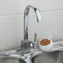 OUBONI Cubierta Giratoria Montada Grifos de la Cocina de Agua Caliente y Fría Diseño Cuadrado Fregadero de la Cocina Grifo mezclador Cuenca Del Grifo Toque torneira