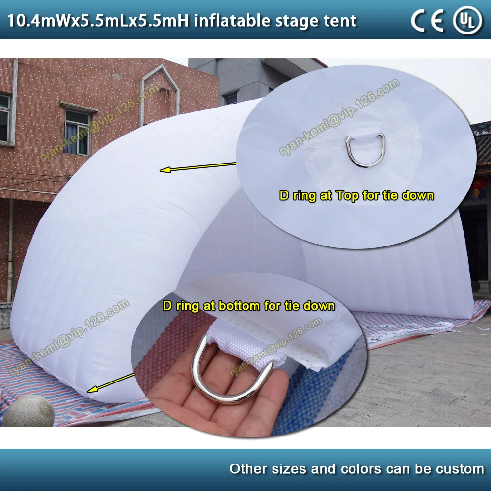 10.4mWx5.5mLx5.5mH гигантские надувные стадии палатка надувная палатка тоннель Покрытия Шатер мероприятий на открытом воздухе надувные свадебный