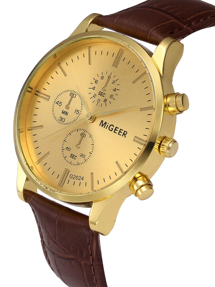 

Casual European and American style men and women common fashion simple fake three-eyed quartz watch