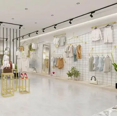 

Clothing store display stand on the wall women's gold display shelf combination hanging racks floor-standing Nakajima