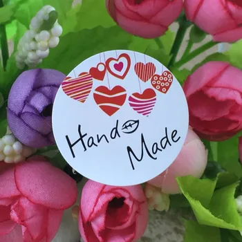

2000PCS/Lot 3.5cm Handmade Labels Paper Round Gift Sticker Labels Sealing adhesive labels For DIY Hand Made Gift /Cake /Candy