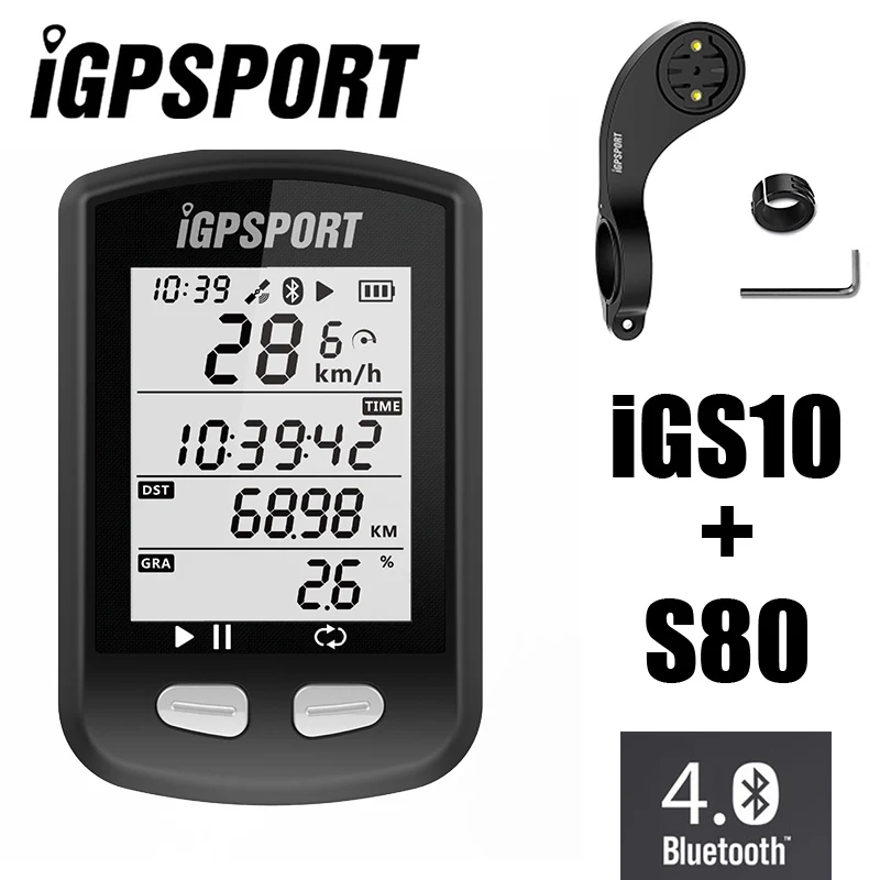 

Wireless Speedometer IGPSPORT iGS10 GPS ANT+Bluetooth 4.0 MTB Road Bicycle Cycling Computer Vdo Mileometer with S80 Out Mount
