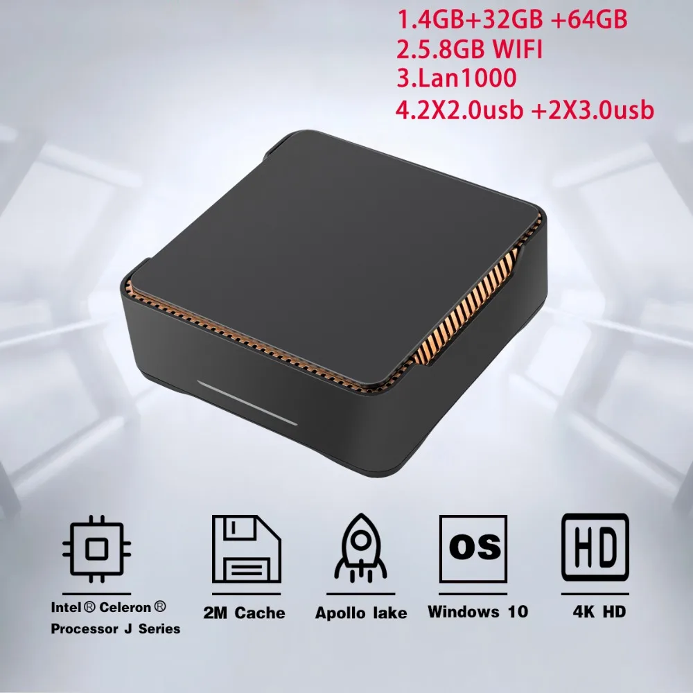 AK3H мини ПК с Windows 10 карманный компьютер лицензированный 4 ГБ 32 64 Гб 128 Intel Atom 4K BT4. Wi Fi