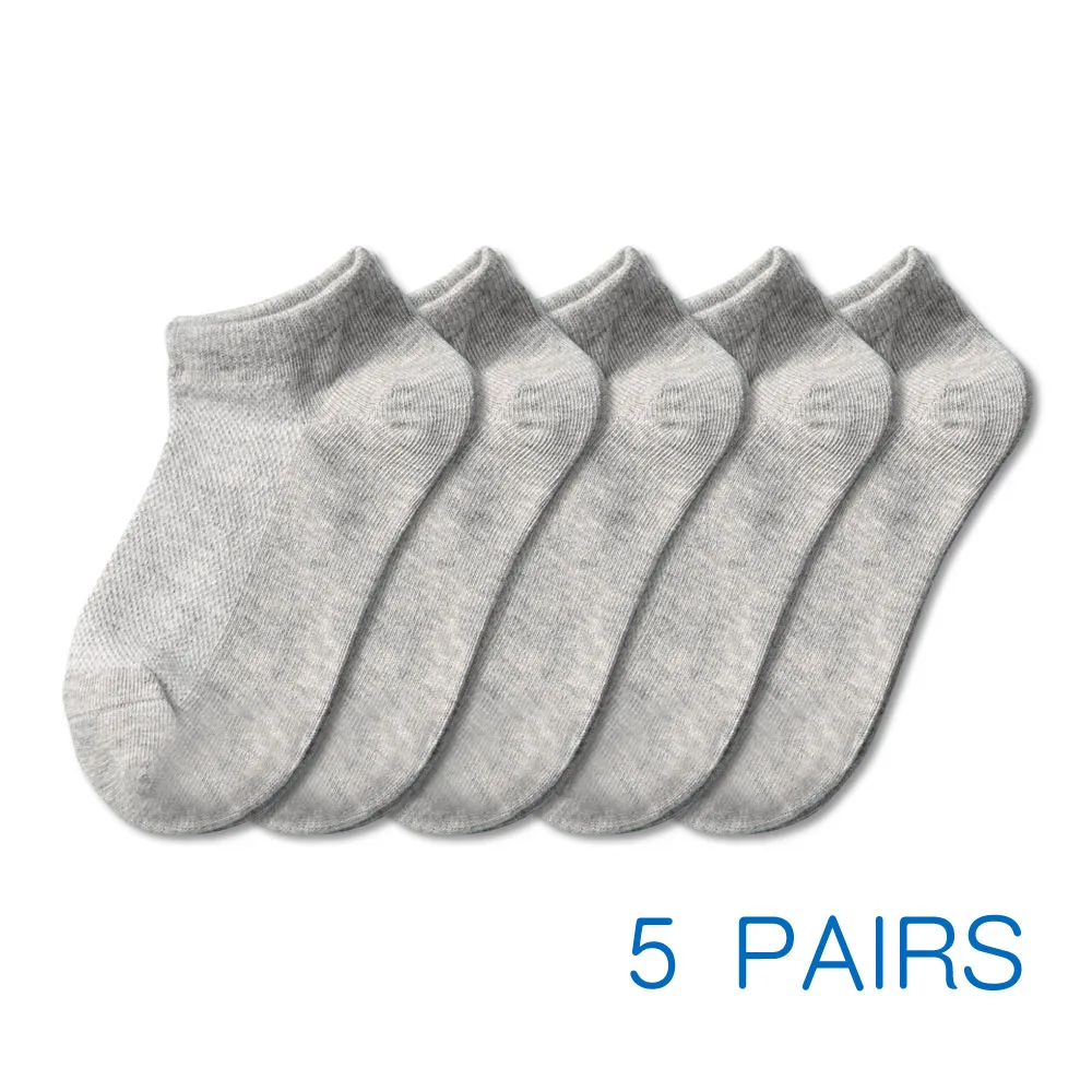 5 пар/лот Детские носки летние Весна и осень из сетчатого материала; спортивная одежда из хлопка для маленьких девочек и мальчиков детские носки для На Возраст от 1 до 16 лет - Цвет: Gray 5pairs