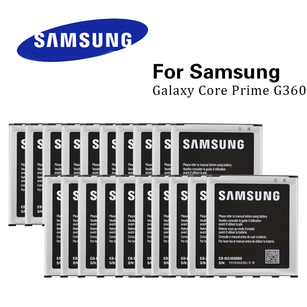 20 шт. Оригинальный аккумулятор для Samsung Galaxy Core Prime G360 G361 G3606 G3608 G3609 EB-BG360BBE EB-BG360CBE 2000