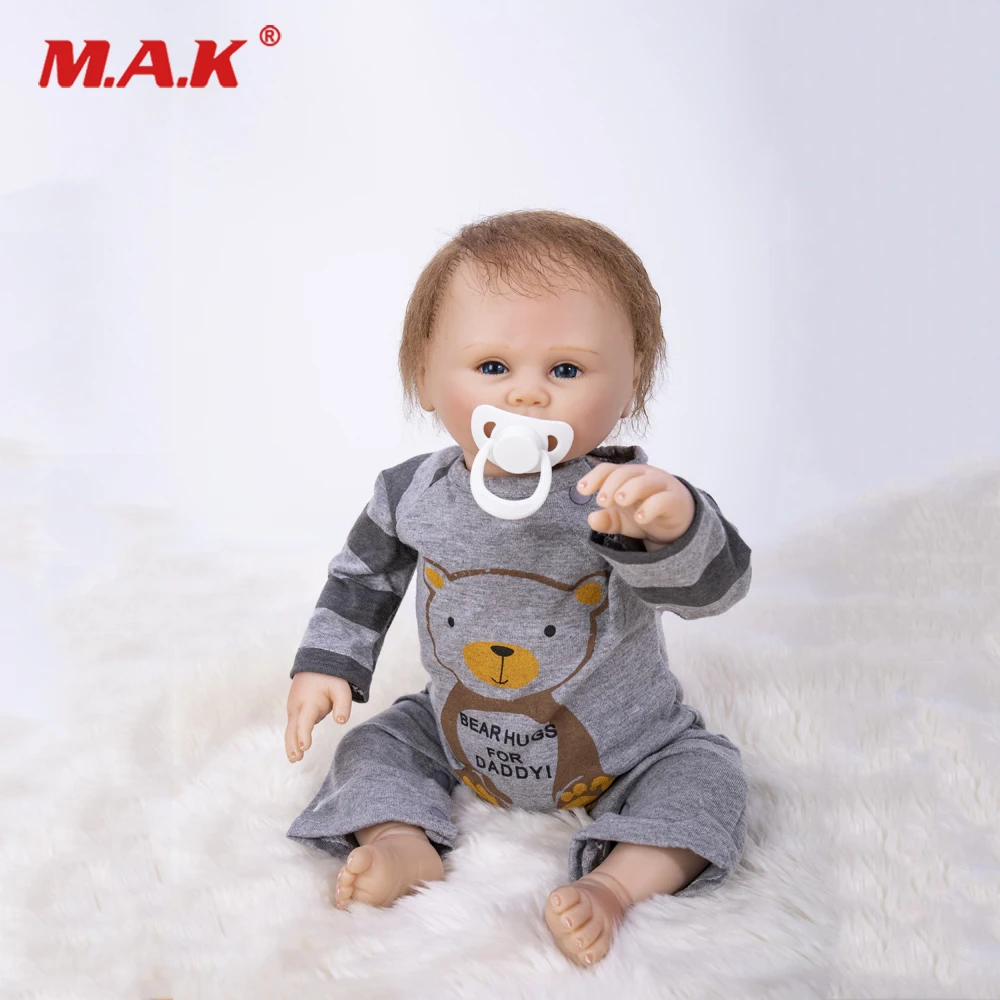 

18 Inches Bebes Reborn Doll Soft Silicone Boneca Blue Eyes Cute Lifelike Reborn Boy Baby Dolls Christmas Gifts lol Doll Surprice