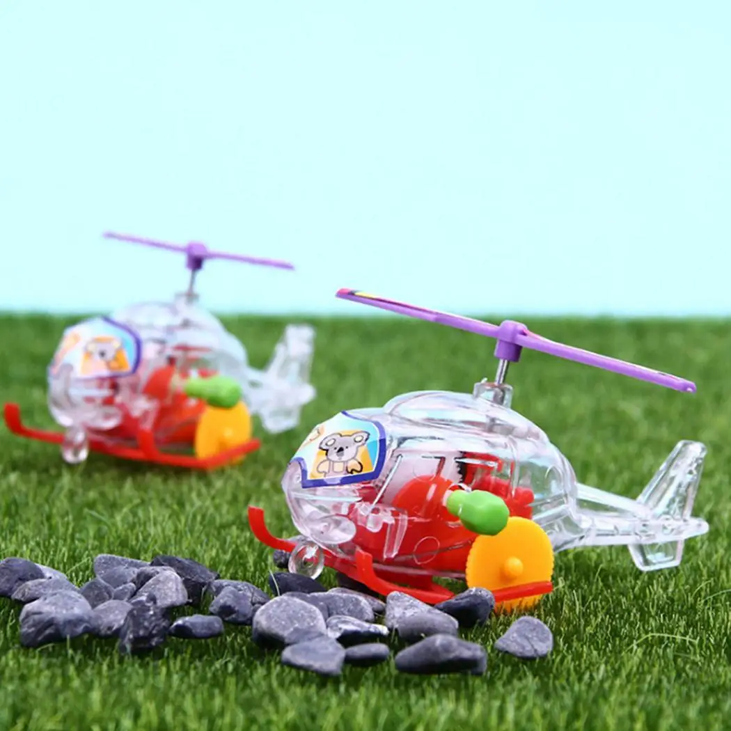 

Children Winding Clockwork Airplane Transparent Mini As picture Plane Wind Up Toy 36 Months+