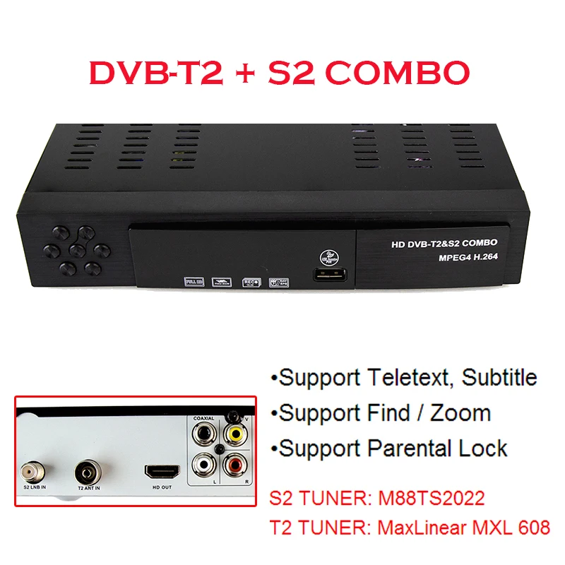 DVB T2 S2 Combo 2 in 1 Digital Satellite Receiver Combo dvb t2 S2 HD 1080P