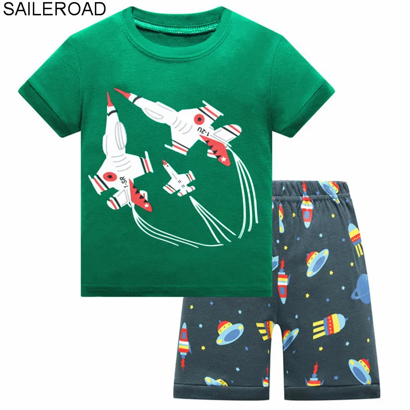 SAILEROAD 2019 Baby Boy Summer Pajamas Children's Rocket Pyjamas Kids
