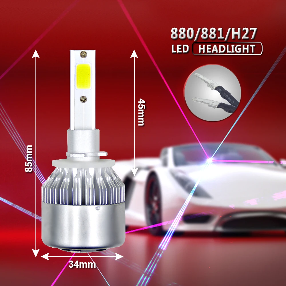 2 шт. C6 фар автомобиля 110W 8000lm водонепроницаемый четкий луч светодиодный COB лампы H7 H4 H1 H11 для автомобильных фар Противотуманные фары 12V