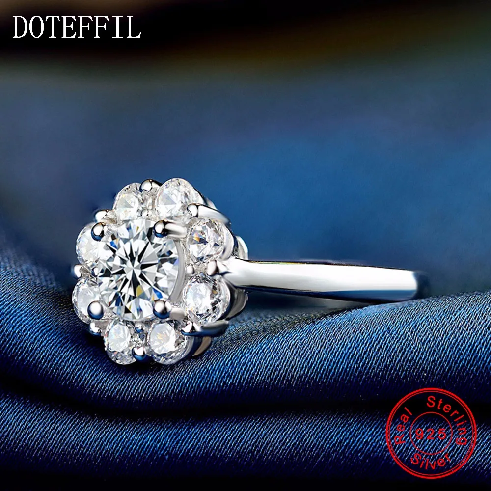 Женское кольцо из серебра 100% пробы с подвеской в виде Розы|women silver rings|zircon ringsilver ring