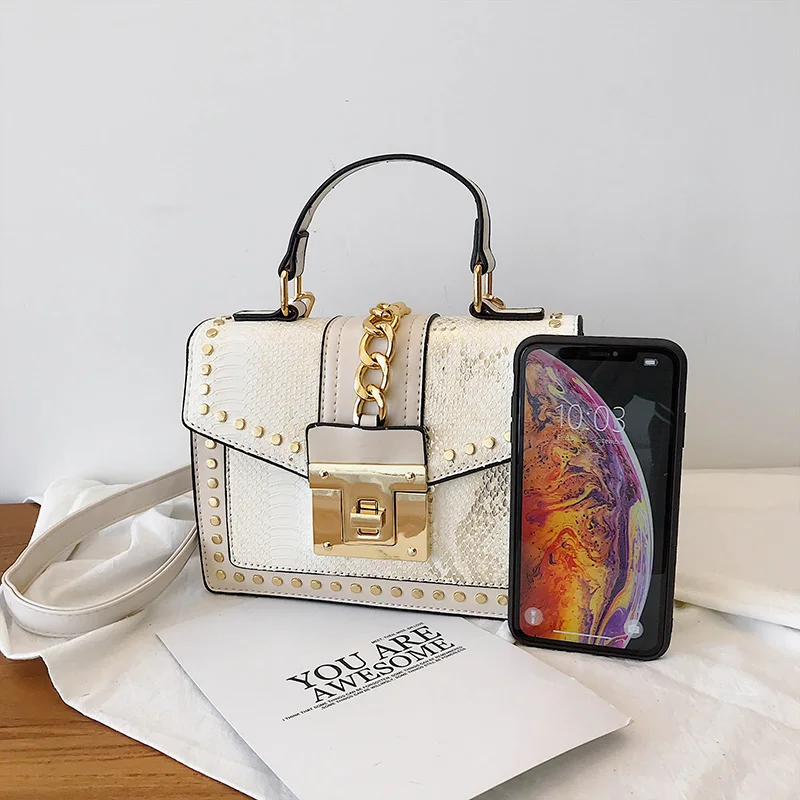 Брендовая дизайнерская маленькая сумка со змеиным принтом, женская модная сумка из кожи питона, новинка, качественная кожаная сумка через плечо