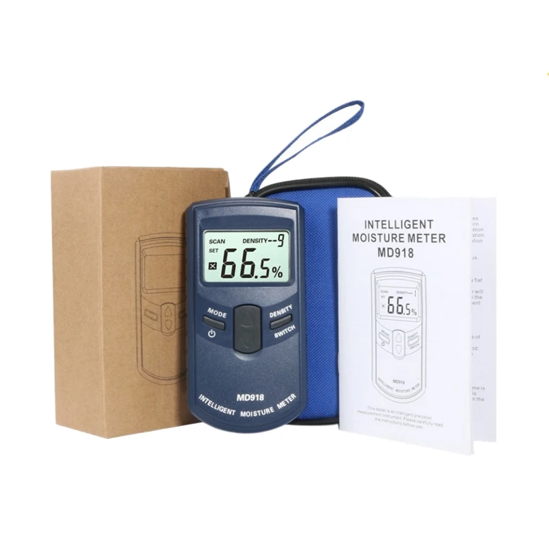 

Md918 Inductive Wood Timber Moisture Meter Hygrometer Digital Electrical Tester Measuring Tool 4~80% Density Electromanetic
