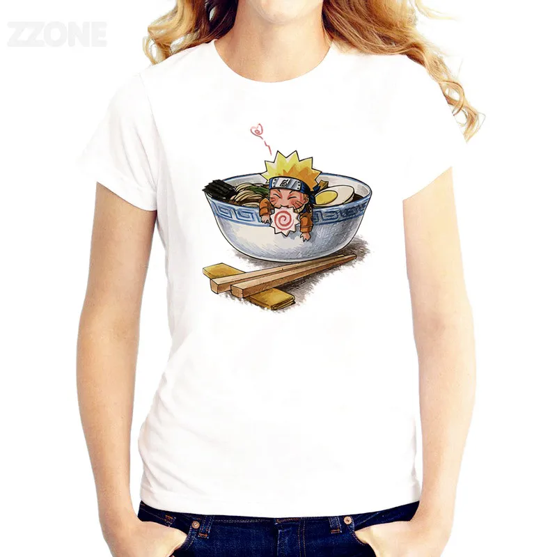 ناروتو غارقة في وعاء قميص الانمي النساء مطبوعة جيد جودة التي شيرت قصيرة الأكمام تي شيرت س الرقبة الأزياء المحملة قمصان HWP4525