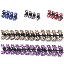 Мини-коготь зажим Хрустальный цветок для волос зажим для волос заколка аксессуары для волос приспособления для кос 12 шт. в упаковке, для женщин и девочек