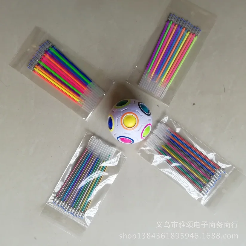 

24/48 Pcs/lot Party Fluorescent Gel Pen Refills Multi-color Watercolor Brush Pen Refills for Colorful Paintings Gift Kids Craft