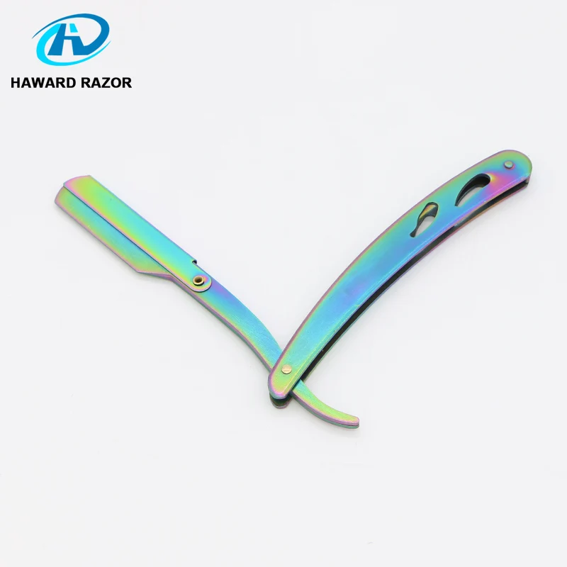 HAWARD Stainless Steel Straight Razor Color Gradient Barber Razor Personalized Design 1 Razor Gift 1 HAWARD Stainless Steel Straight Razor Color Gradient Barber Razor Personalized Design 1 Razor Gift 1