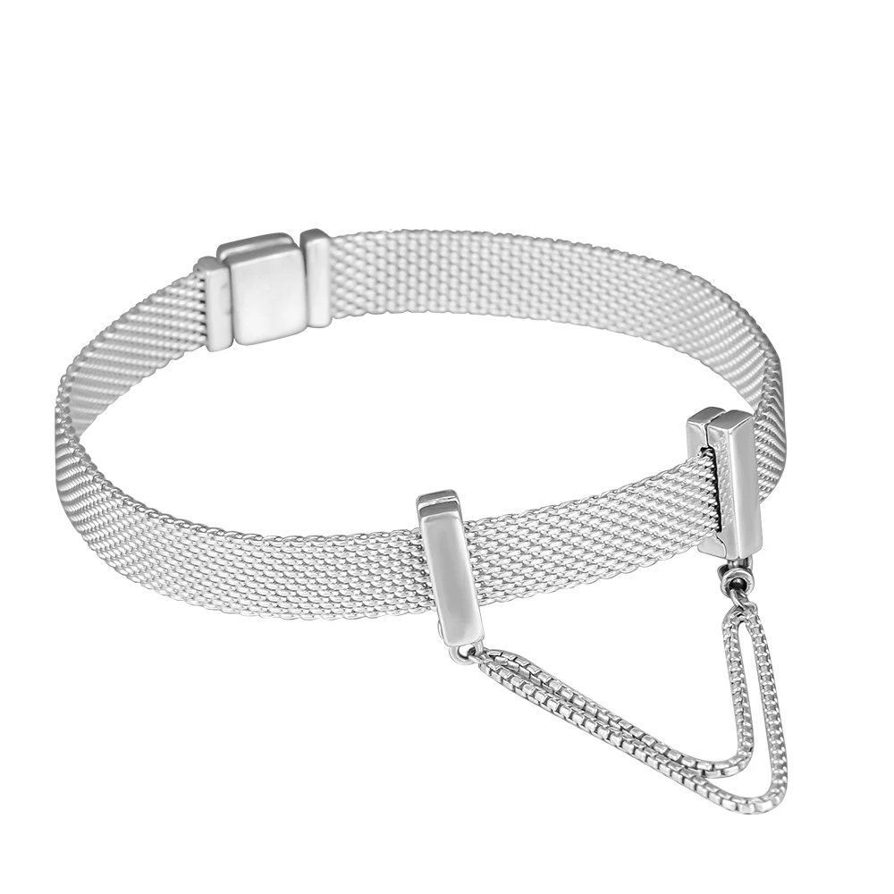 DIY Подходит для Pandora Charms браслеты Плавающие цепи безопасности цепи бусины 100% 925 пробы-серебро-ювелирные изделия Бесплатная доставка