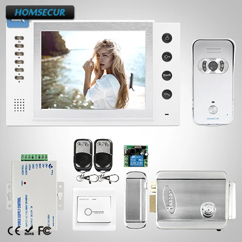 

HOMSECUR 8" Wired Video&Audio Smart Doorbell+LCD Color Screen for House/Flat TC021-S + TM801R-W
