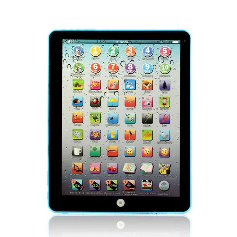 

Pink & Blue Russian Computer Learning Machine Educational Multifunctional Tablet Learning Pad Toy For Early Baby Children Gift