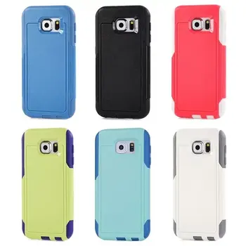

DHL Free shipping hybrid 2 in 1 plastic+tpu case for Samsung Galaxy S6, hard plastic case for Galaxy S6 100 pcs/lot