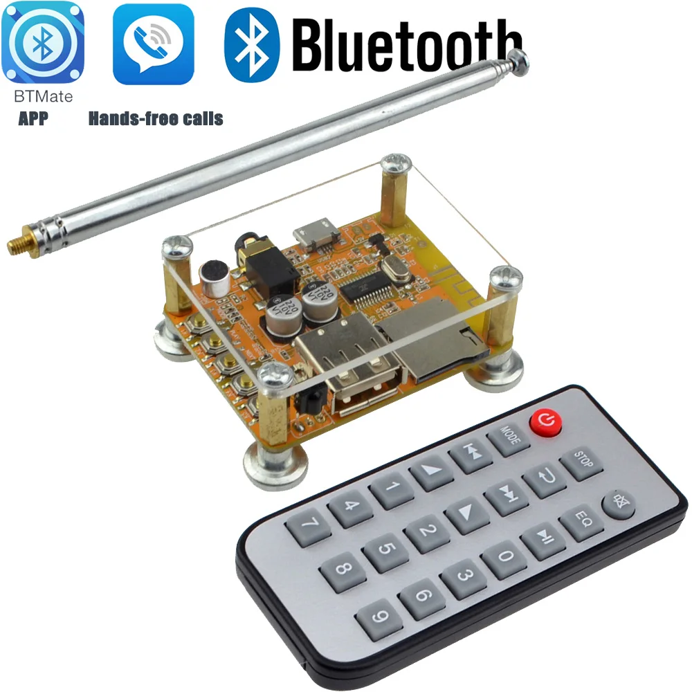 DIY Bluetooth 4,2 беспроводной аудио приемник доска стерео звуковой модуль 5 в с функцией управления мобильным приложением и громкой связи